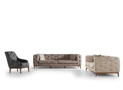 Chesterfield Design Bank Beklede Banken Moderne Bankstel 3+3+1 Set