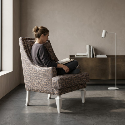 Bruine woonkamer fauteuil Ontwerper hotelstoel Lounge meubilair met één zitplaats