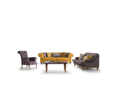 Elegante bankstel set ontworpen door designer driezitter luxe fauteuil bankstel 3 delen.