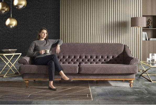 Moderne woonkamerbank gestoffeerde banken designer 3-zits textielbanken
