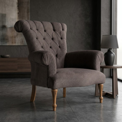 Chesterfield Bank Bank Ontspannen Stof Lounge Luxe Gestoffeerde Stoel Ontwerp Bruin