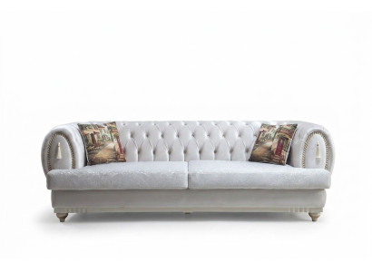 Witte Chesterfield driezits Moderne sofa Stijlvolle woonkamer bank