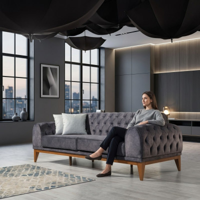 Bank 3-zits banken Textiel Design Bank Nieuw Driepersoonsbank Nieuw