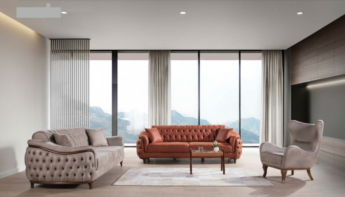 Bankstelbankstellen Compleet bankstel bankfauteuil Orange 3+3+1 zitmeubelen