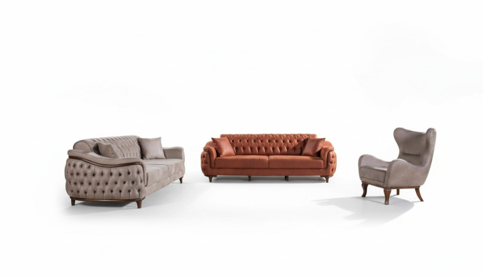 Bankstelbankstellen Compleet bankstel bankfauteuil Orange 3+3+1 zitmeubelen
