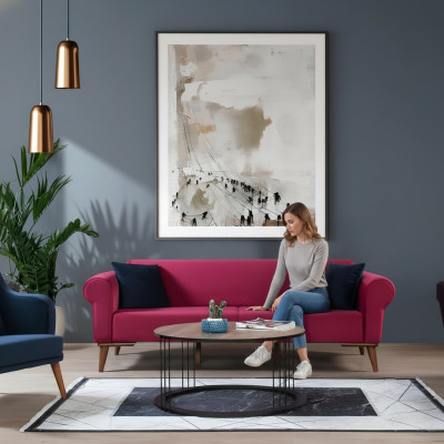 Designer bankstel 3-zits Grote bank Driepersoons stoffen meubels