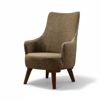 Luxe Moderne Fauteuil 1 Zits Ontwerp Woonkamer Bekleding Houten Meubels