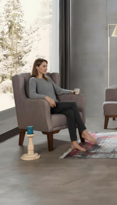 Fauteuil Luxe Gestoffeerde Meubels Woonkamer Fauteuil Textiel Nieuwe Kleur Bruin