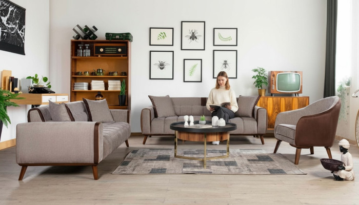Sofa set 3+3+1 zitsbanken Bekleding Meubels Bankstellen Textielgroep