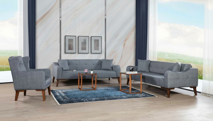 Sofaset 3+3+1 zitplaatsen Compleet set bank fauteuil Textiel 3-delig