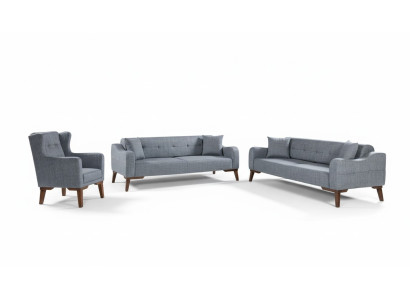 Sofaset 3+3+1 zitplaatsen Compleet set bank fauteuil Textiel 3-delig