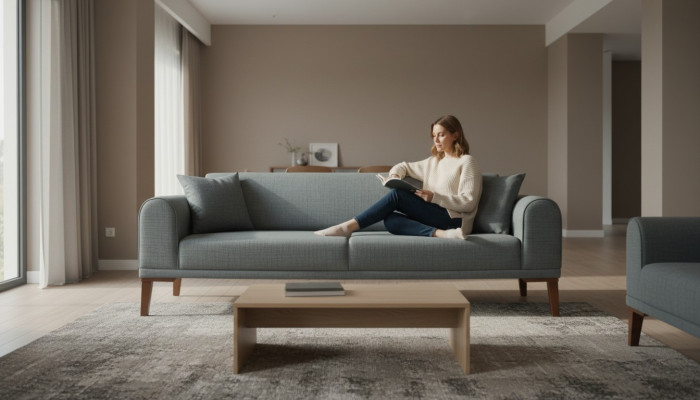 Luxe Moderne Bank 3-zits Designbank Driepersoons Beklede Houtbank