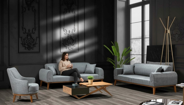 Sofa set 3+3+1 zits design bank gestoffeerde bank moderne fluweel