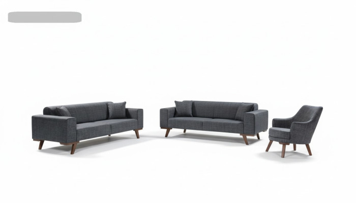 Sofaset 3+3+1 zitplaatsen Designbanken Gestoffeerde bankstellen Grijs Meubels 3-delig