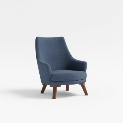Luxe gestoffeerde textiel fauteuil, eenzitter fauteuil gestoffeerde meubels in het blauw