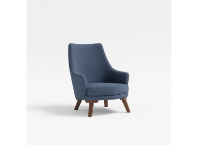 Luxe gestoffeerde textiel fauteuil, eenzitter fauteuil gestoffeerde meubels in het blauw