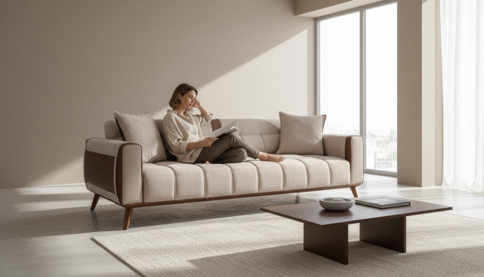 Sofa 3 zitplaatsen textiel bankstellen bank bekleding zitkussens driezitsbank