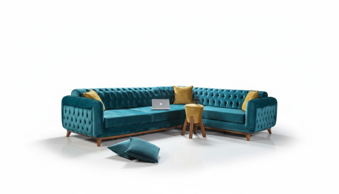 Hoekbank L-vorm Textiel Luxe Bankstel Woonlandschap Bekleding Bank Meubels