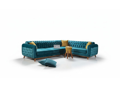 Hoekbank L-vorm Textiel Luxe Bankstel Woonlandschap Bekleding Bank Meubels