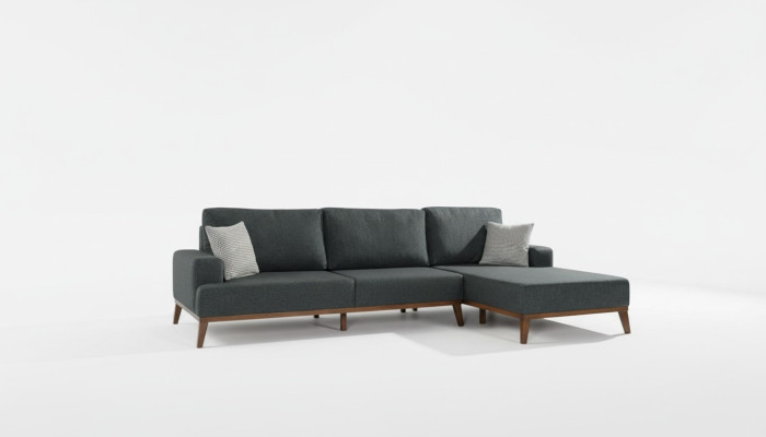 Hoekbank L-vormige set van textiel zitting woonkamer gestoffeerd meubilair hoekbank.