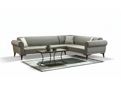 Hoekbank L-vorm Bank Bekleding Luxe Woonkamer Zacht Stijl Bank Grijs