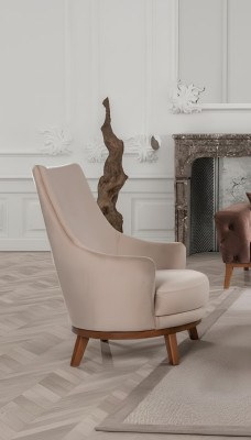 Fauteuil Bekleding Meubels Woonkamer Eenpersoons Relax Textiel Lounge Fauteuil Beige