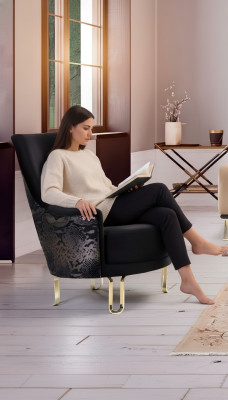 Luxe design fauteuil 1-zits textiel lounge club gestoffeerde meubels