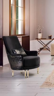 Luxe design fauteuil 1-zits textiel lounge club gestoffeerde meubels