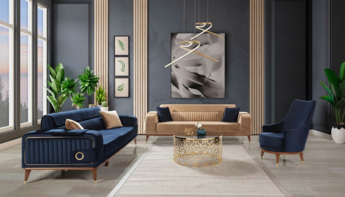 Luxe bankstel 3+3+1 zits set ontwerp bank gestoffeerde bank modern