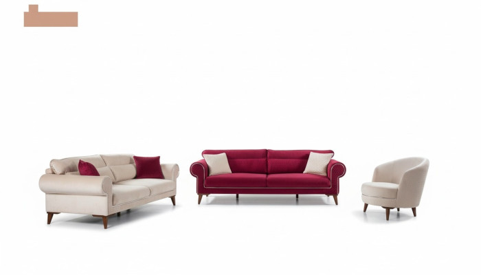 Garnituur Set Bankstel 3+3+1 Zit Banken Fauteuil Stof 3-delig Bankstellen
