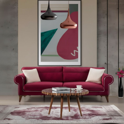 Rode bank 3 zits textiel banken bank bekleding luxe meubels Moderne driezitter