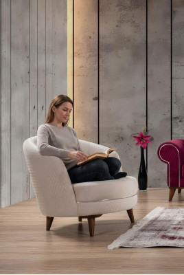 Beige Elegante Fauteuil Eenpersoons Design Woonkamer Meubels