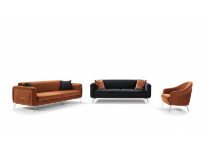 Bankstel 3+3+1 zitsbanken Fauteuils Luxe stof Woonkamer Ontwerp
