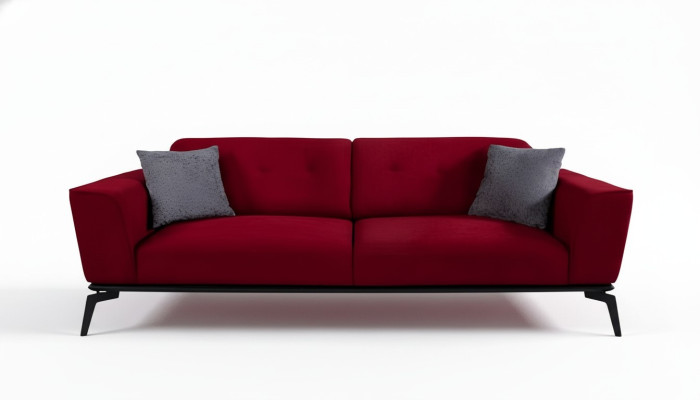 Moderne bank 3-zits stof Bordeaux bank gestoffeerde bank driepersoons Rood