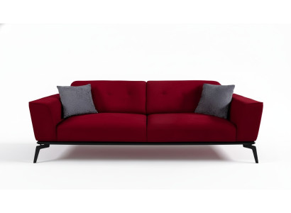 Moderne bank 3-zits stof Bordeaux bank gestoffeerde bank driepersoons Rood