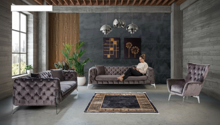 Bankstel Taupe Fauteuil Driepersoonsbank 331 Zits Chesterfield-set