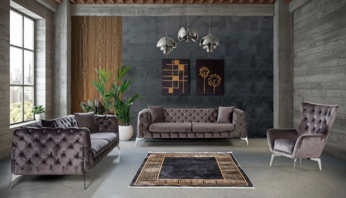 Bankstel Taupe Fauteuil Driepersoonsbank 331 Zits Chesterfield-set