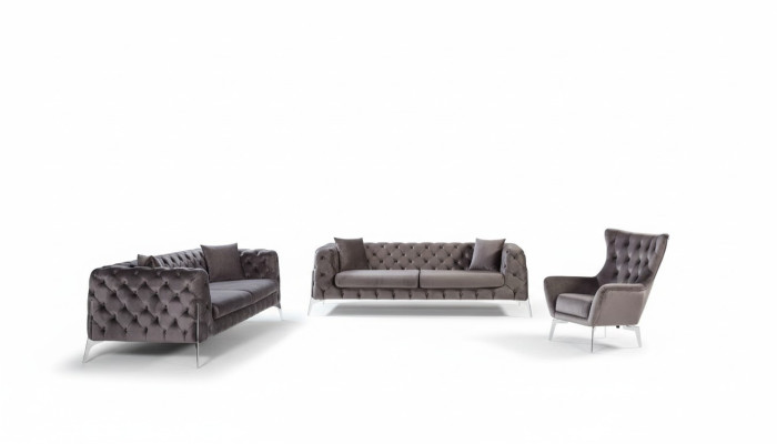 Bankstel Taupe Fauteuil Driepersoonsbank 331 Zits Chesterfield-set