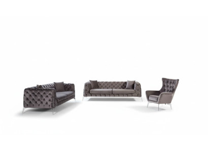 Bankstel Taupe Fauteuil Driepersoonsbank 331 Zits Chesterfield-set