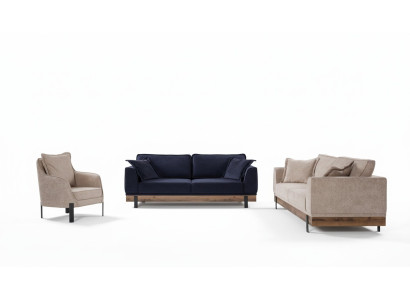 Sofagroep 331 Zits Bankstellen Bank Bekleding Hout Zitbank Textiel