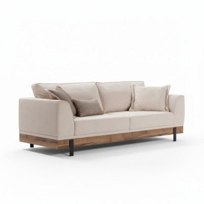 Woonkamerbank 3-zits Beige Textiel Bankstellen Bank Meubels -> Woonbank 3-zits Beige Textiel Bankstellen Bank Meubels