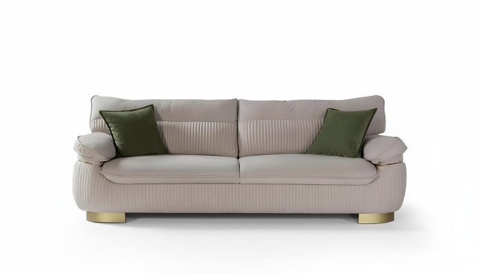 Moderne bankstellen 3-zits Zachte bank bekleding Ontwerp Woonkamer Beige