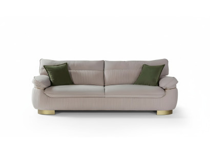 Moderne bankstellen 3-zits Zachte bank bekleding Ontwerp Woonkamer Beige