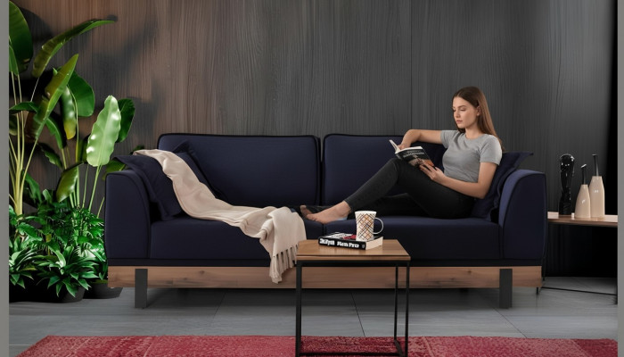 Ontwerp driezits bank gestoffeerde bank Moderne banken Kamer Zwart