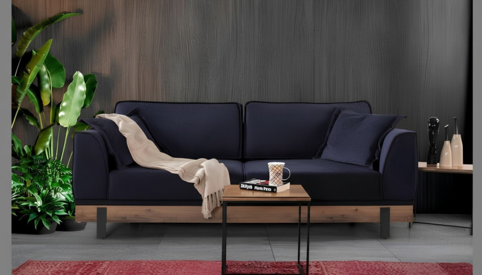 Ontwerp driezits bank gestoffeerde bank Moderne banken Kamer Zwart
