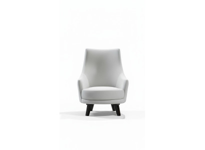 Moderne woonkamer fauteuil, éénzitter, ontwerp hout, kleur grijs, textiel.