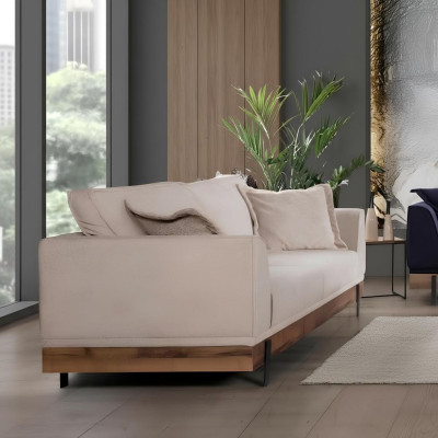 Ontwerp Bank 3-zits Gestoffeerde Bank Moderne Banken Kamermeubilair Beige