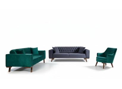 Sofaset 3+3+1 zitplaatsen Woonkamerstijl Bank Paars Turkoois