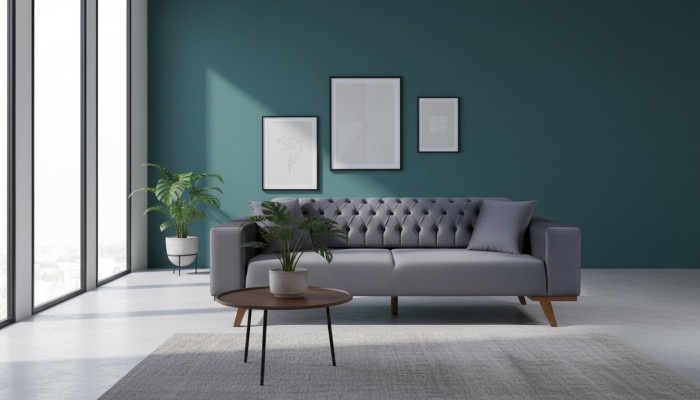 Ontwerpbank Driepersoons Moderne Bank grijs Meubels Bekleding Hout