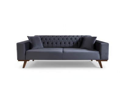 Ontwerpbank Driepersoons Moderne Bank grijs Meubels Bekleding Hout